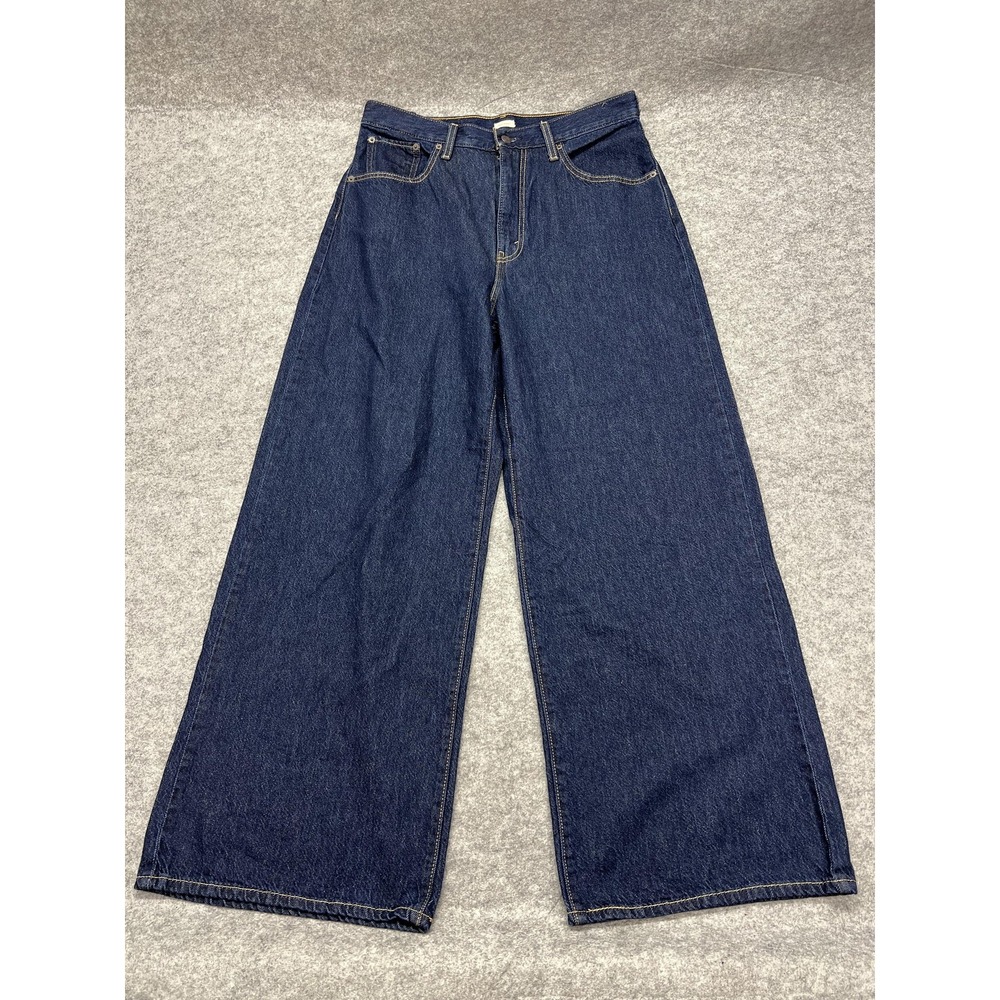 Levis Cinch Baggy Jeans Womens 34x30 Blue Relaxed Wide Leg Dark Wash Denim Pants